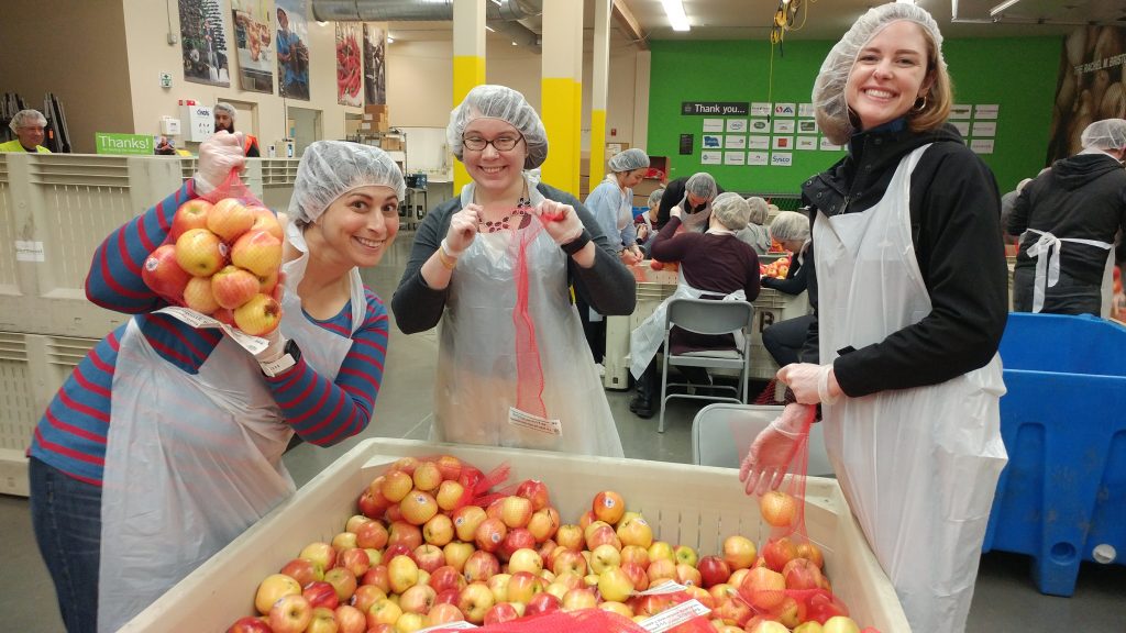 McCoy Russell volunteers at Oregon Food Bank