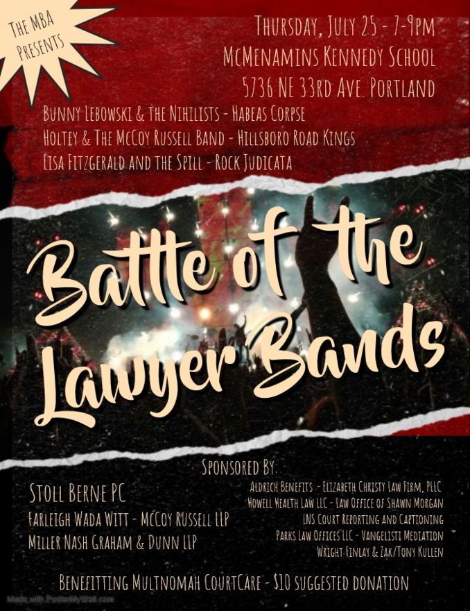 Multnomah Bar Association Battle of the Lawyer Bands