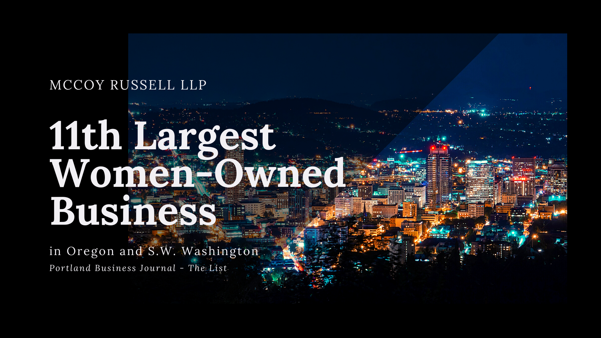McCoy Russell One of The Largest Women-Owned Businesses in Oregon & S.W. Washington