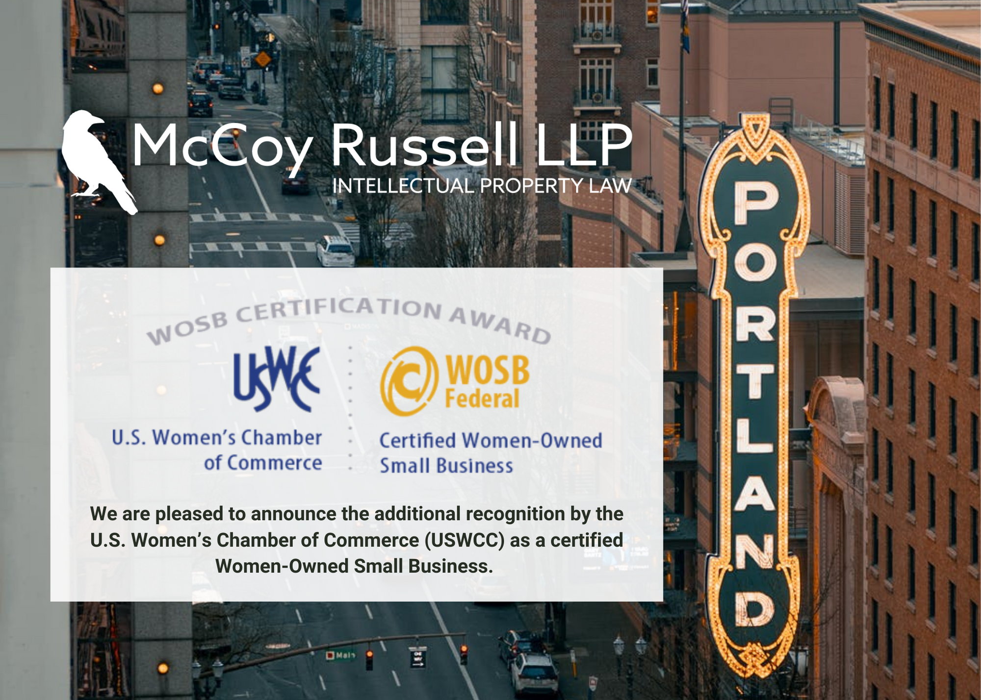 McCoy Russell Receives USWCC Women-Owned Small Business Certification